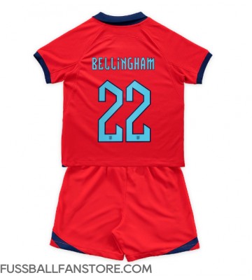 England Jude Bellingham #22 Replik Auswärtstrikot Kinder WM 2022 Kurzarm (+ Kurze Hosen)